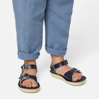 Surfer Navy Kids Sandal - Kids Double Buckle Sandals - Salt-Water Sandals Asia