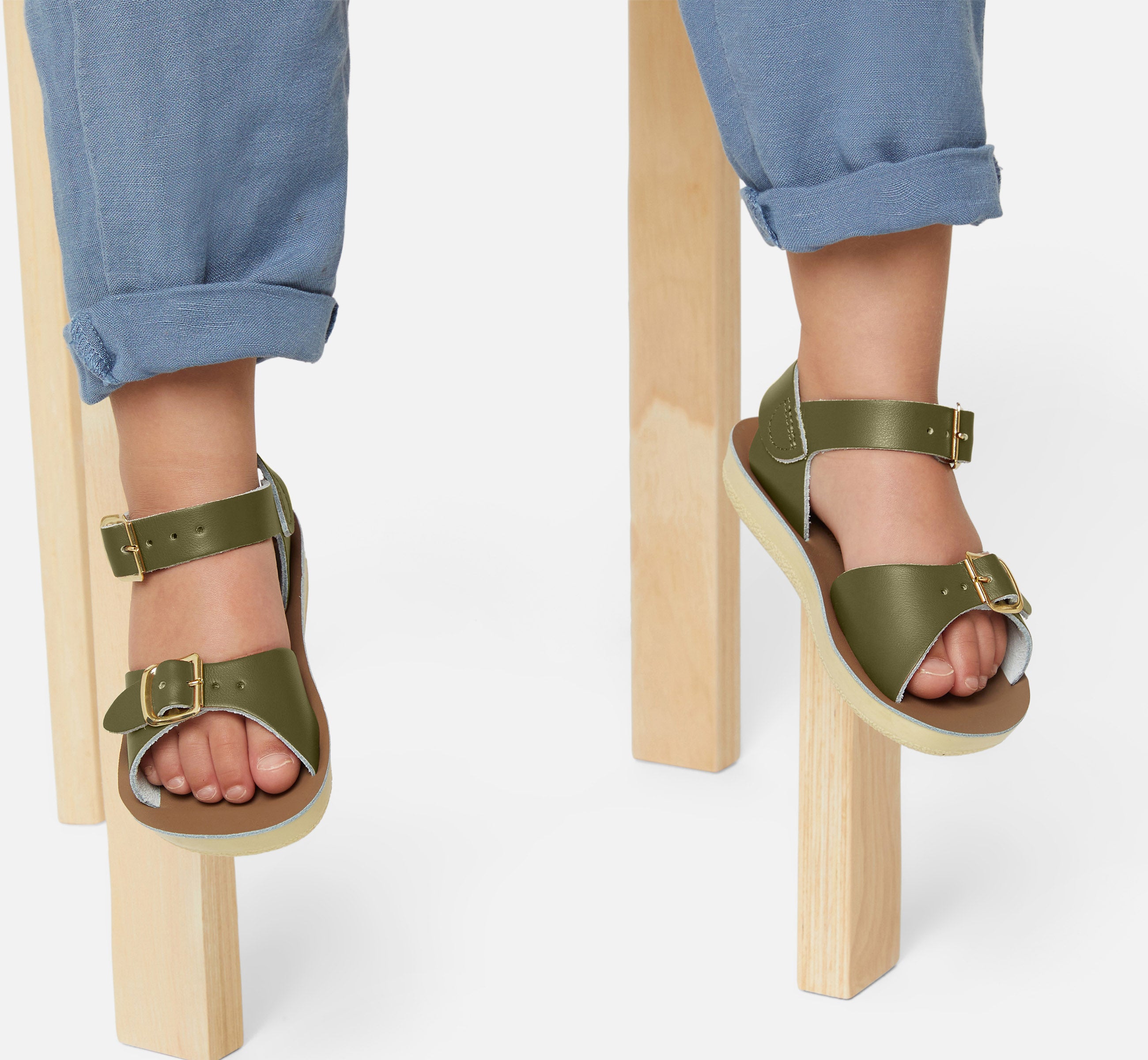Surfer Olive Kids Sandal - Salt-Water Sandals Asia