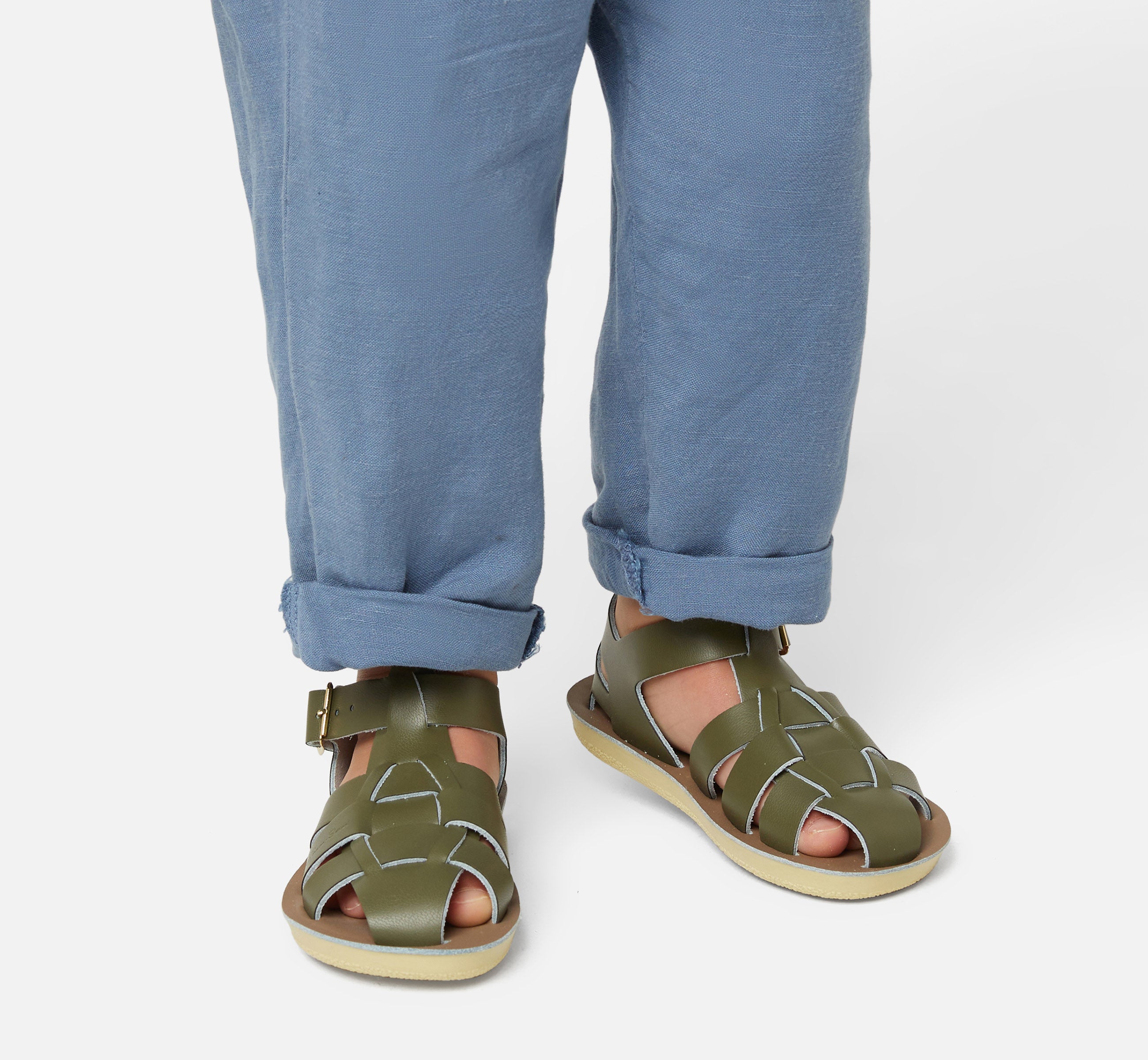Shark Fisherman Olive Kids Sandal - Salt-Water Sandals Asia