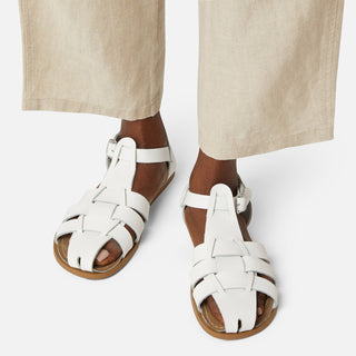 Fisherman Shark Original White Womens Sandal - Women's White Sandals - Salt-Water Sandals Asia