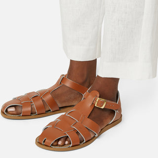 Fisherman Shark Original Tan Womens Sandal - Women's Ankle Strap Sandals - Salt-Water Sandals Asia