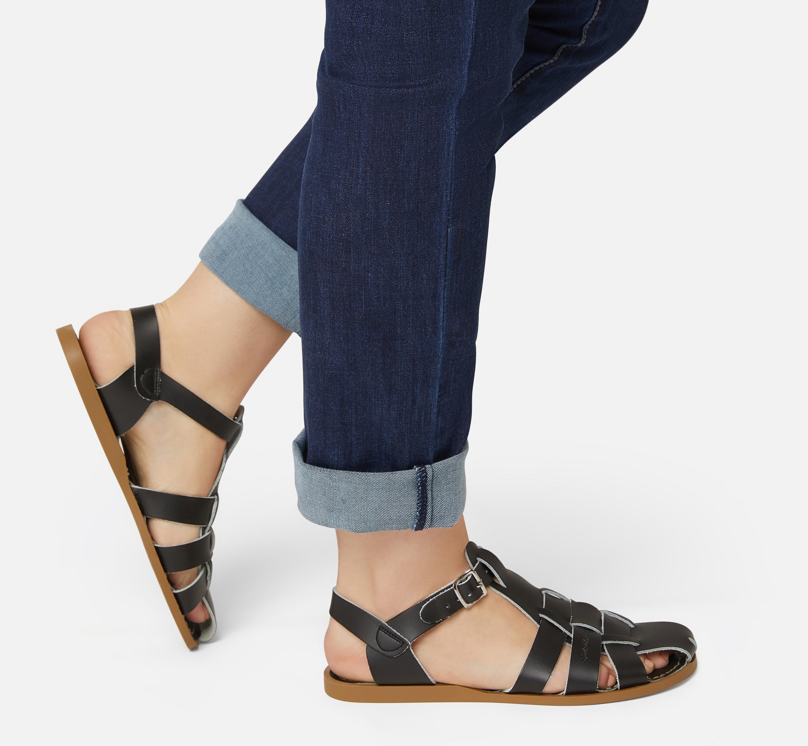 Fisherman Shark Original Black Womens Sandal - Salt-Water Sandals Asia