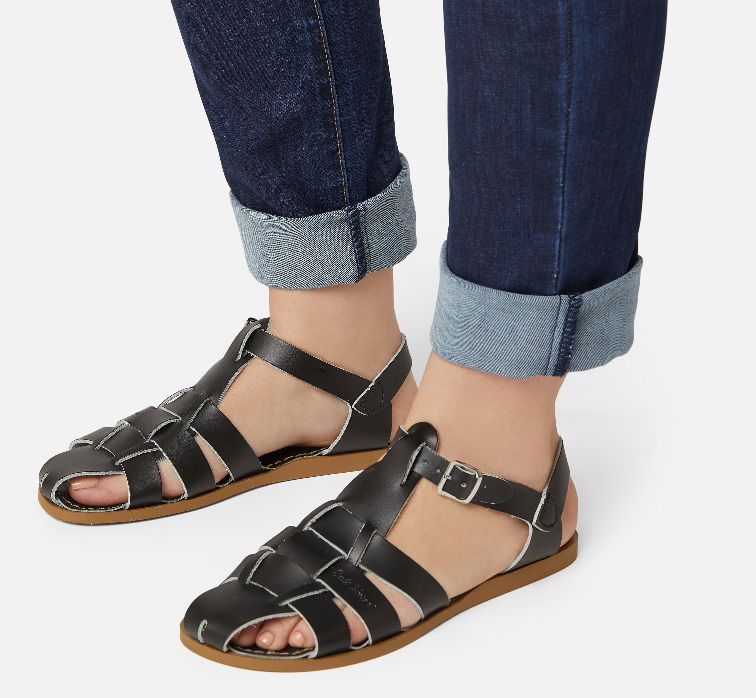 Fisherman Shark Original Black Womens Sandal - Salt-Water Sandals Asia