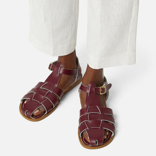 Fisherman Shark Original Claret Womens Sandal - Women's Ankle Strap Sandals - Salt-Water Sandals Asia