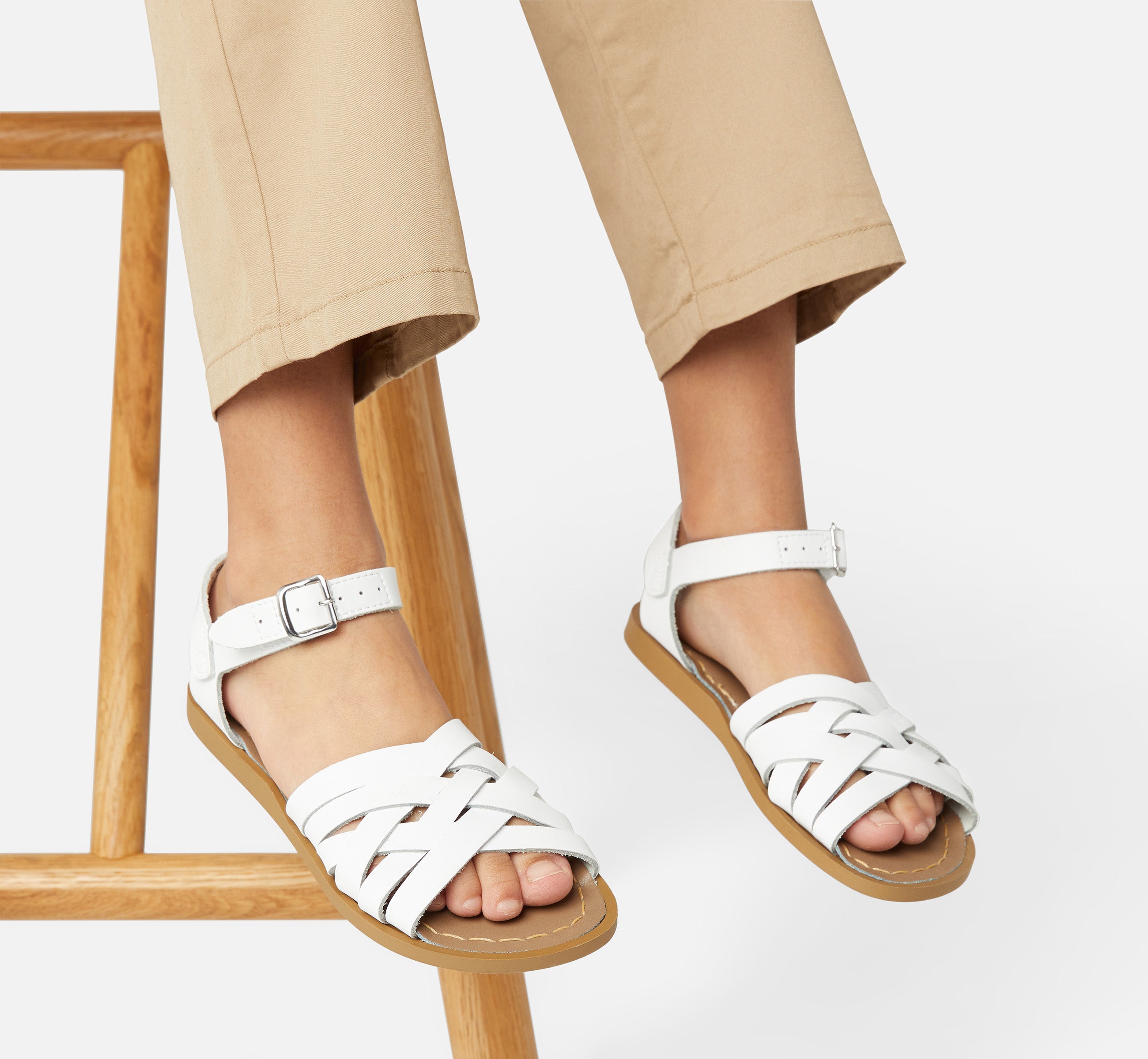 Retro Kids White Sandals - Salt-Water Sandals Asia