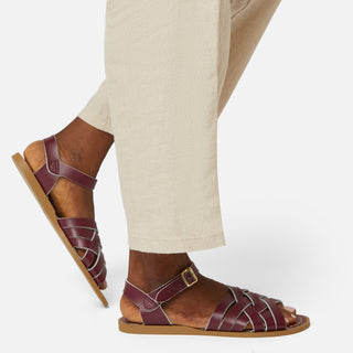 Retro Claret Womens Sandal - Women's Ankle Strap Sandals - Salt-Water Sandals Asia