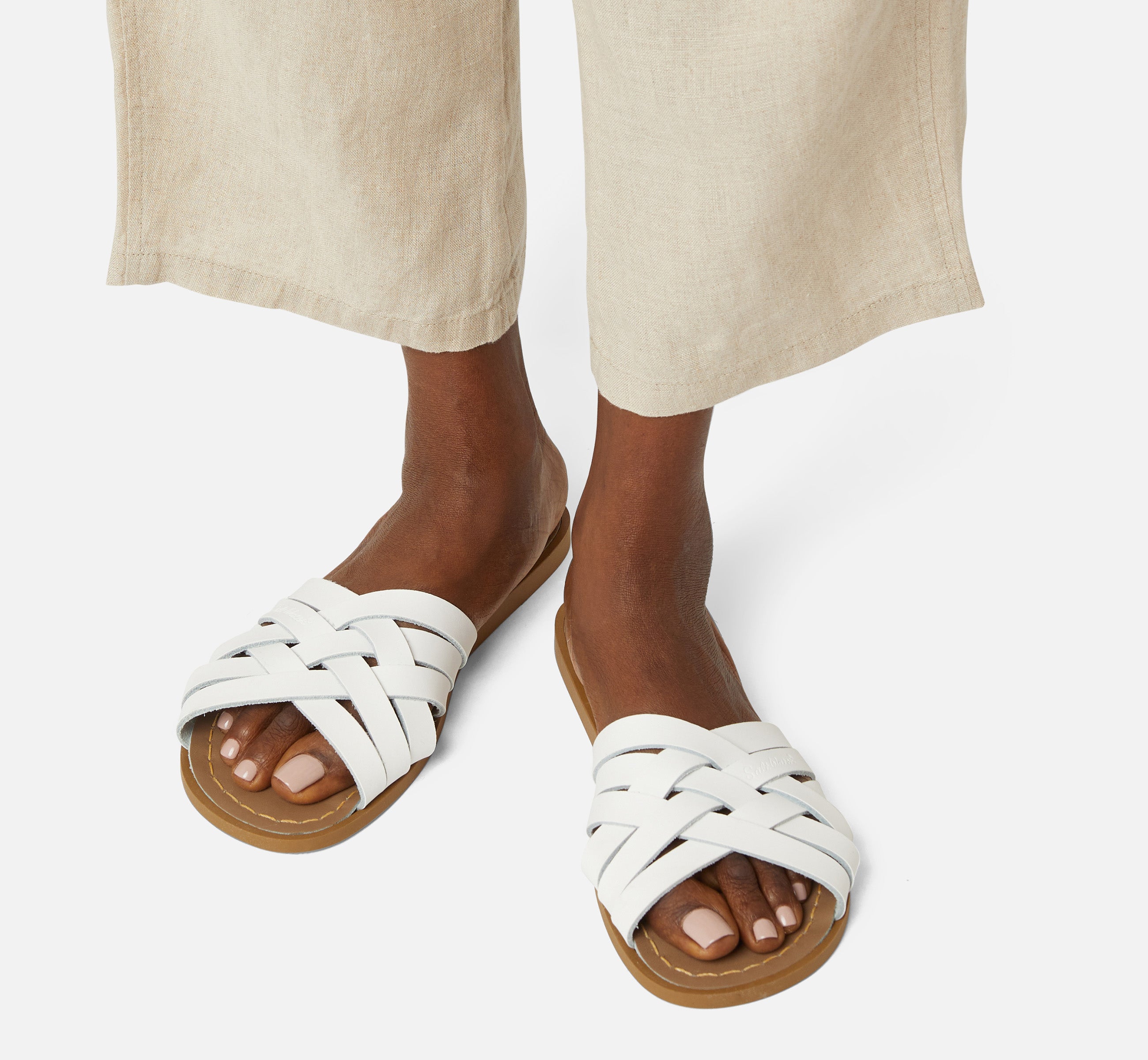 Retro Slide White Womens Sandal - Salt-Water Sandals Asia