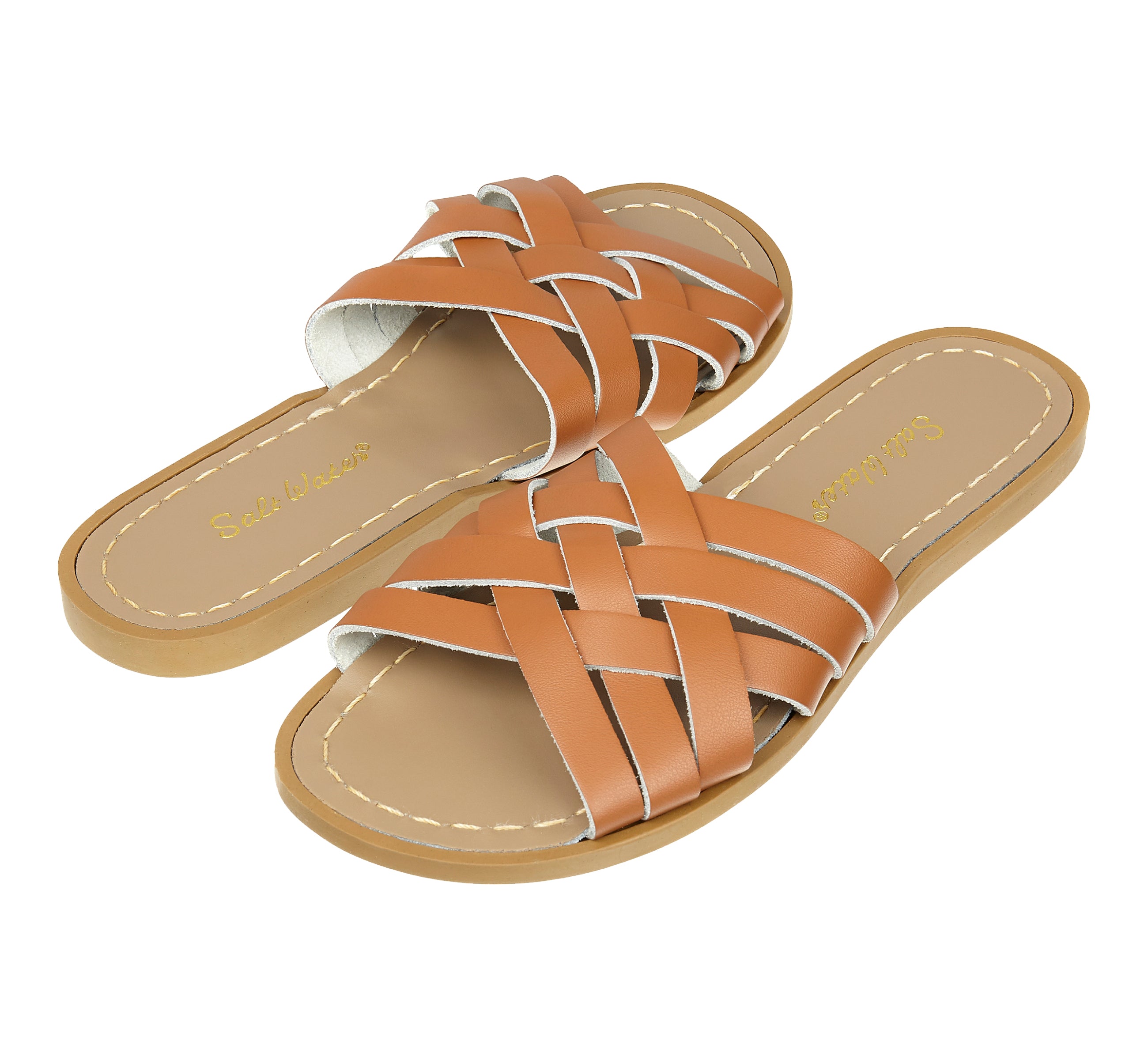 Retro Slide Tan Womens Sandal - Salt-Water Sandals Asia