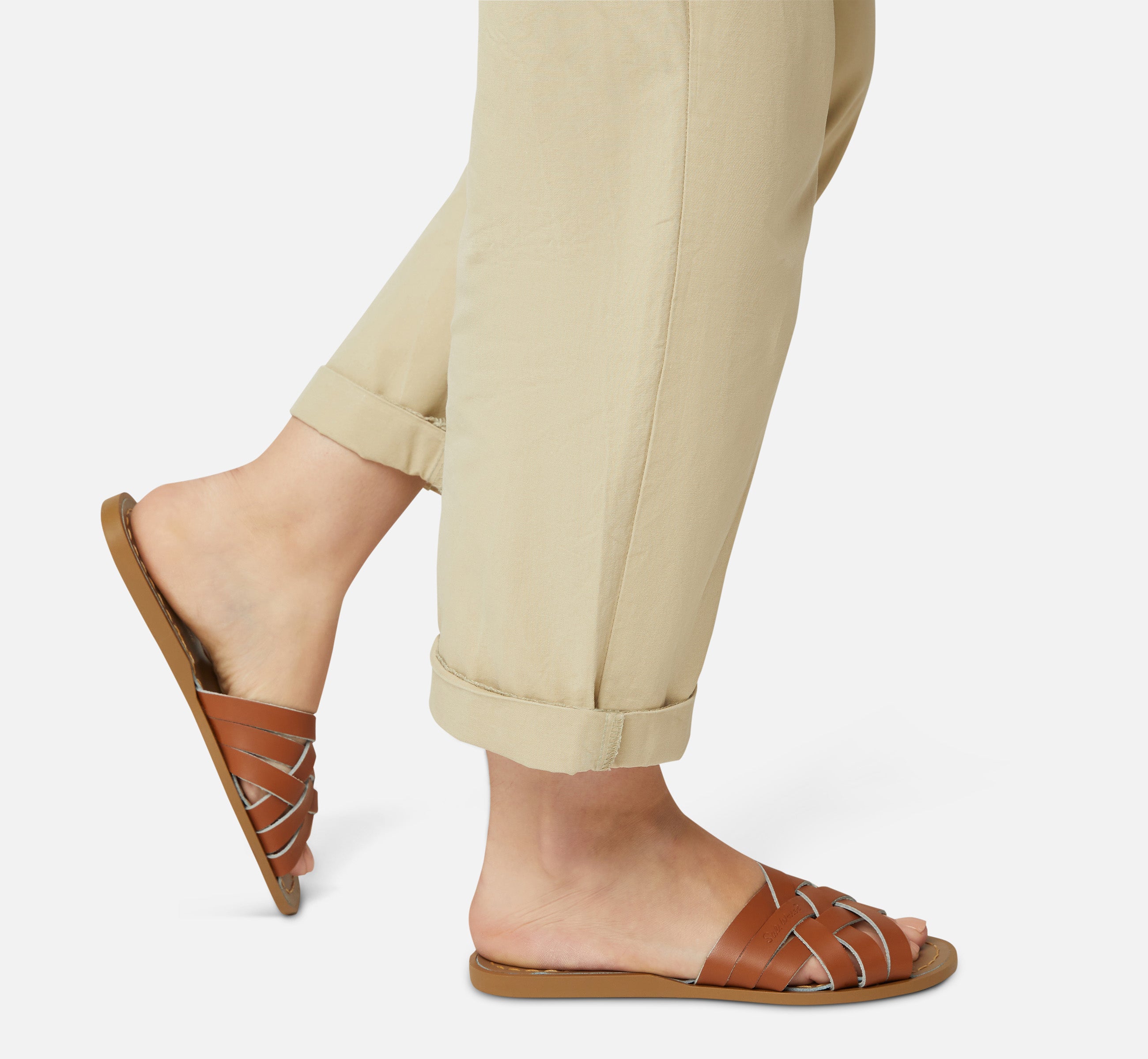 Retro Slide Tan Womens Sandal - Salt-Water Sandals Asia