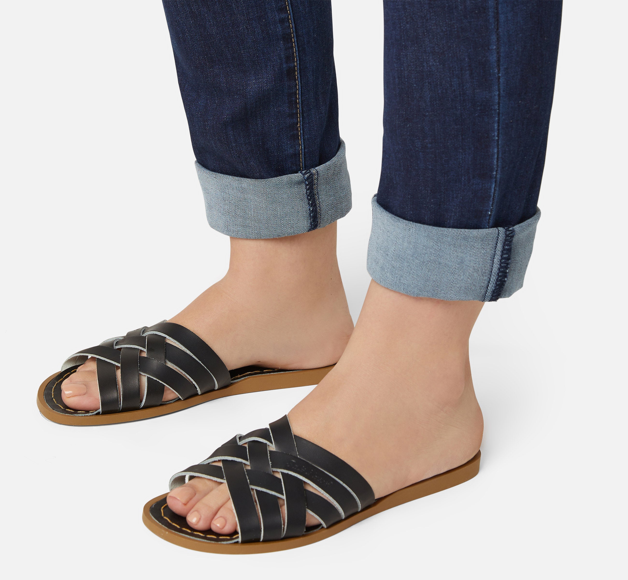 Retro Slide Black Womens Sandal - Salt-Water Sandals Asia