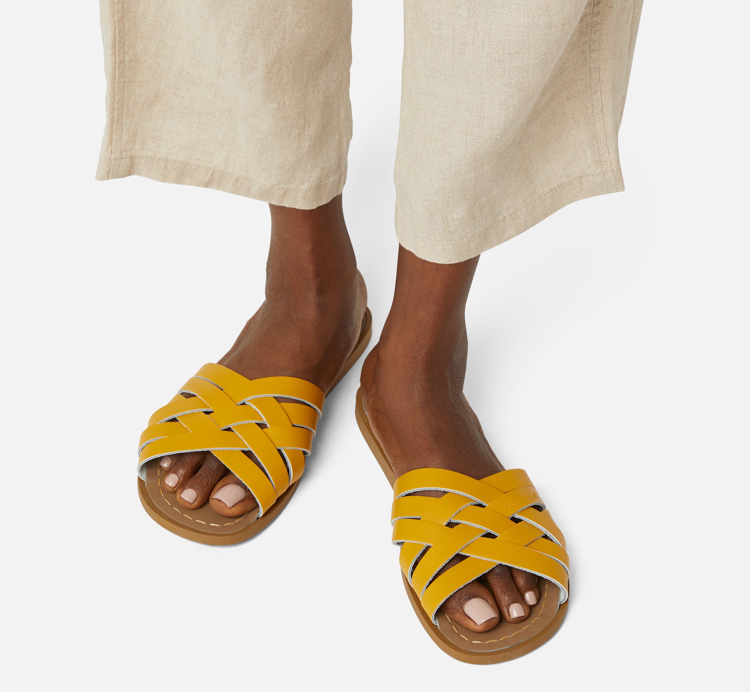 Retro Slide Mustard Womens Sandal - Salt-Water Sandals Asia