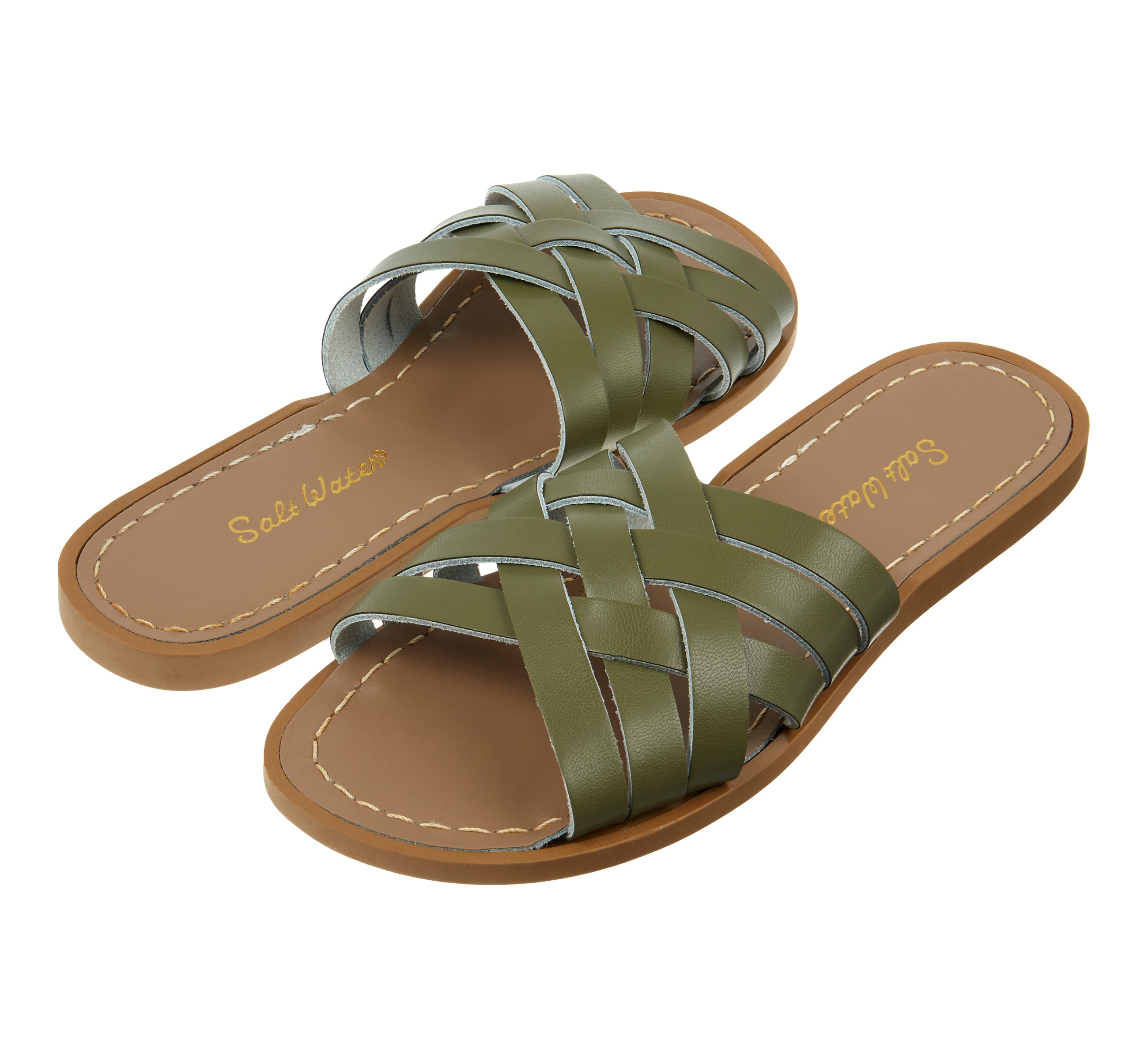 Retro Slide Olive Womens Sandal - Salt-Water Sandals Asia