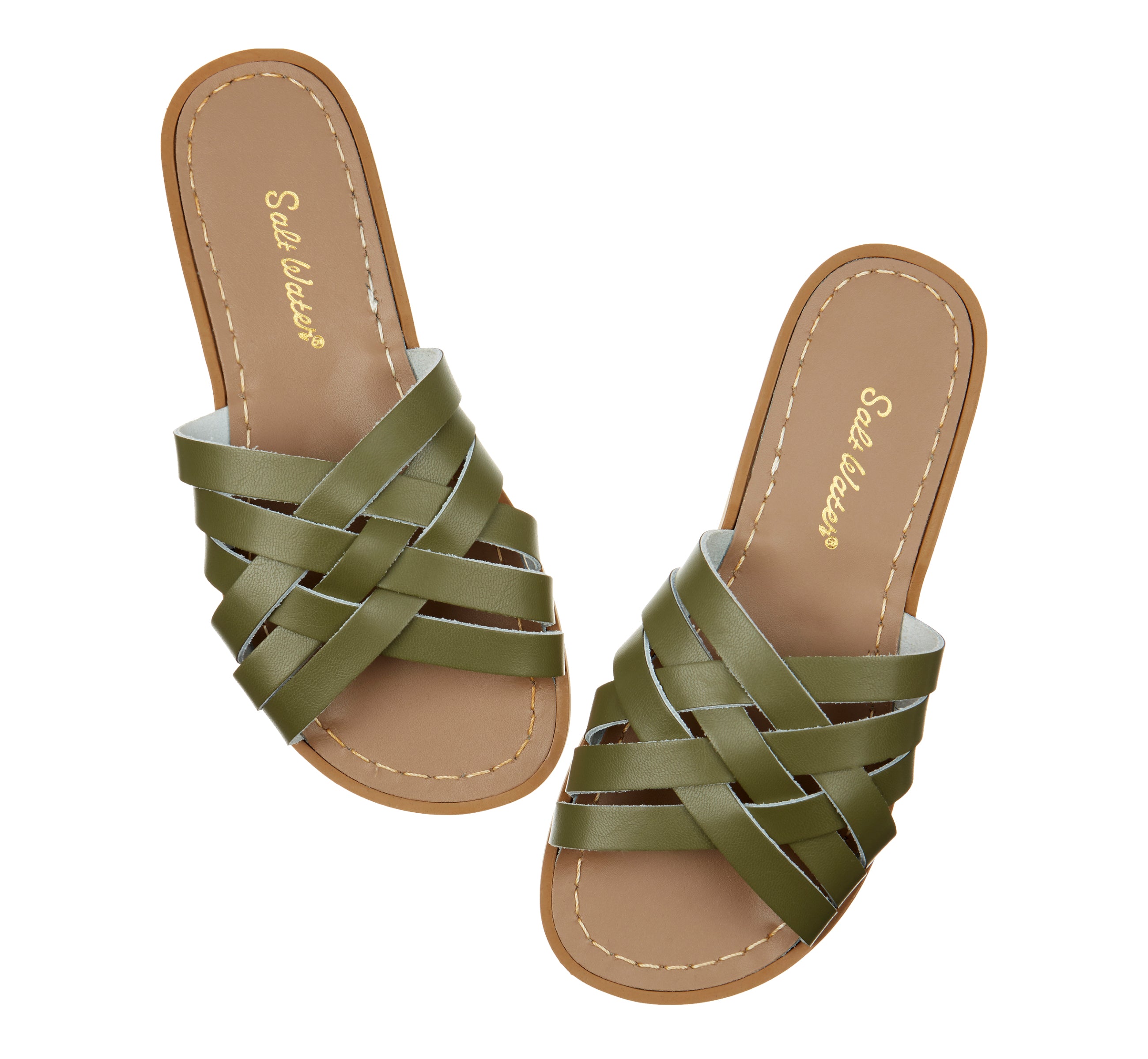 Retro Slide Olive Womens Sandal - Salt-Water Sandals Asia