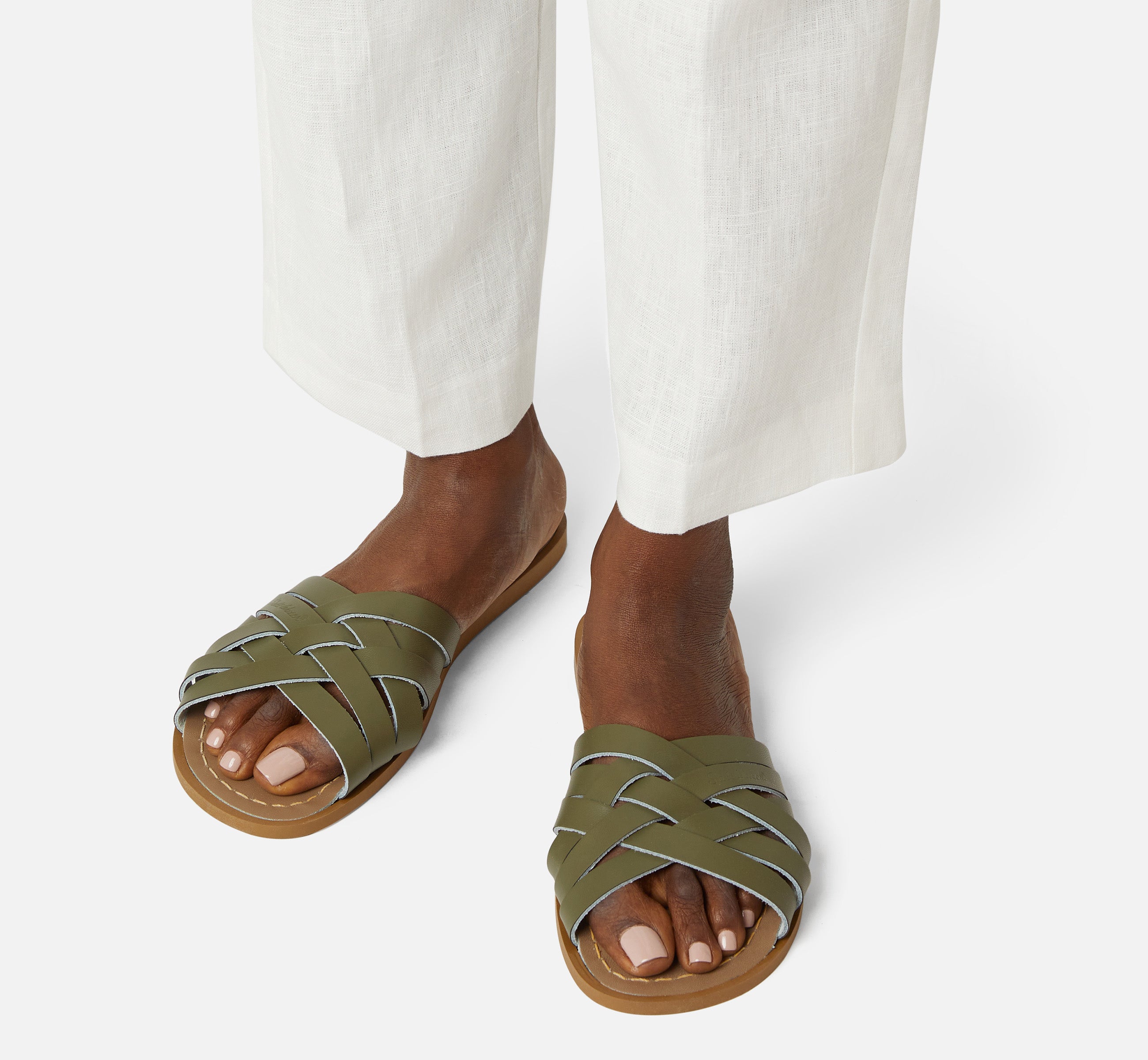 Retro Slide Olive Womens Sandal - Salt-Water Sandals Asia