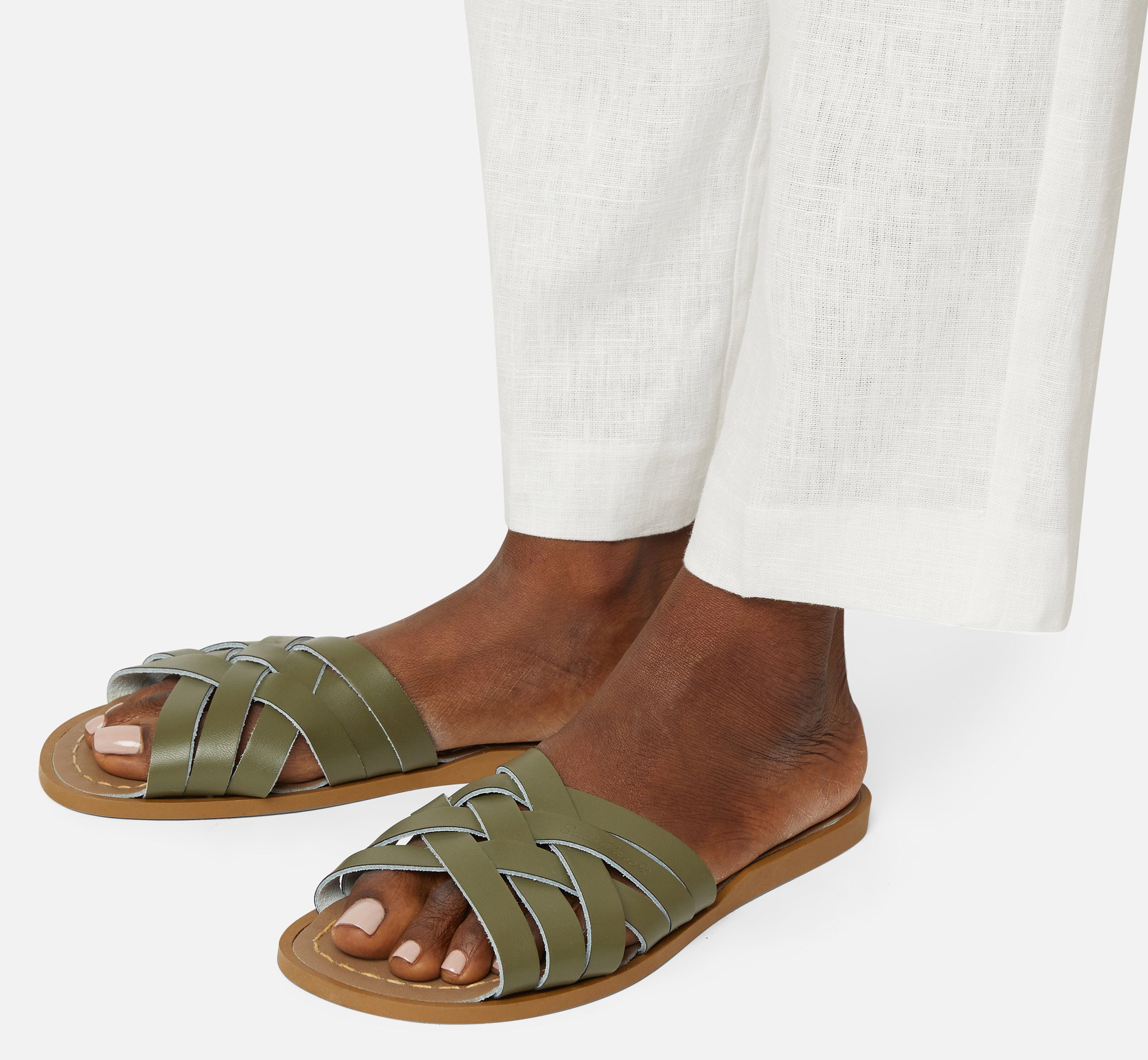 Retro Slide Olive Womens Sandal - Salt-Water Sandals Asia