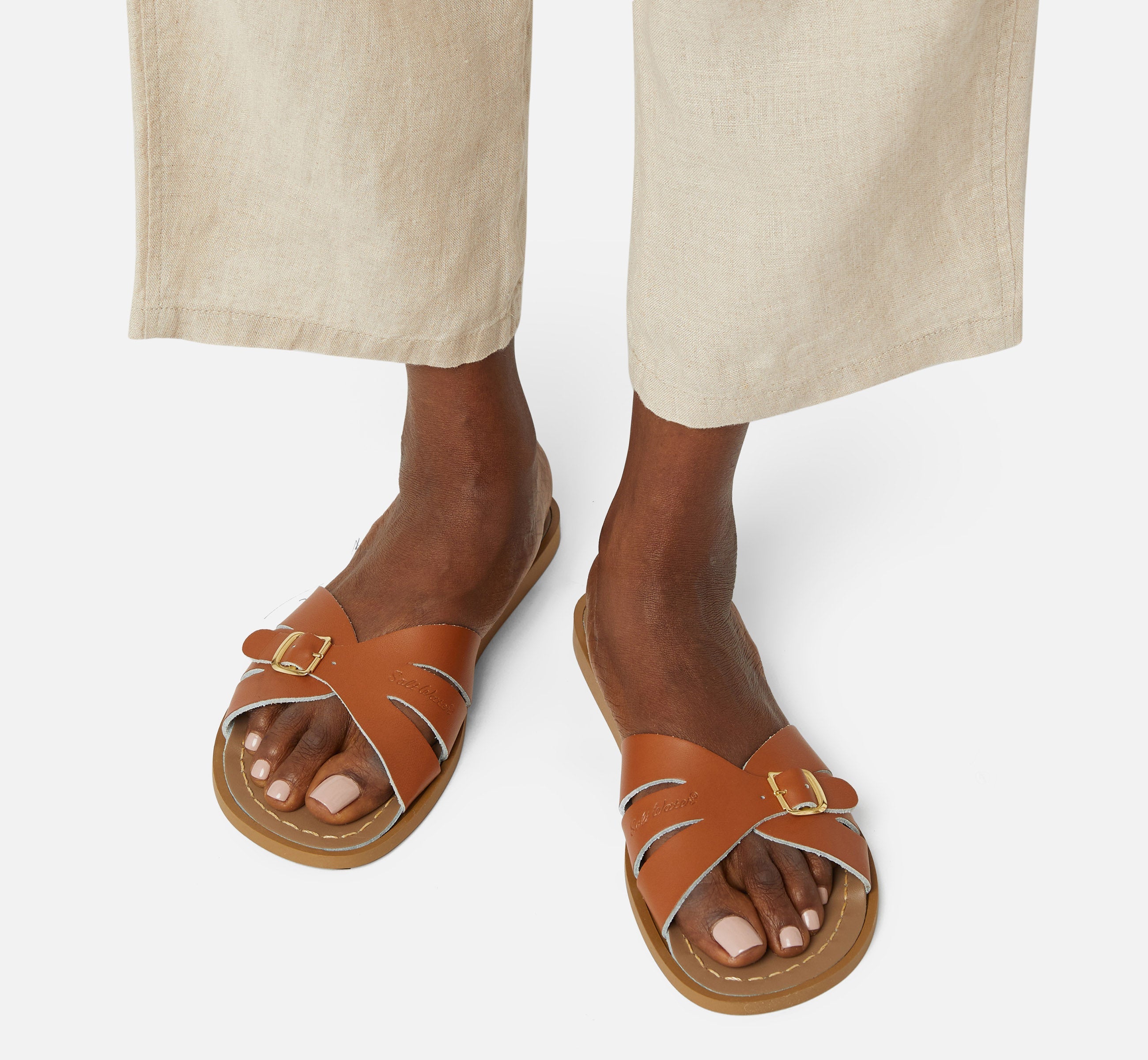 Classic Slide Tan Kids Sandal - Salt-Water Sandals Asia