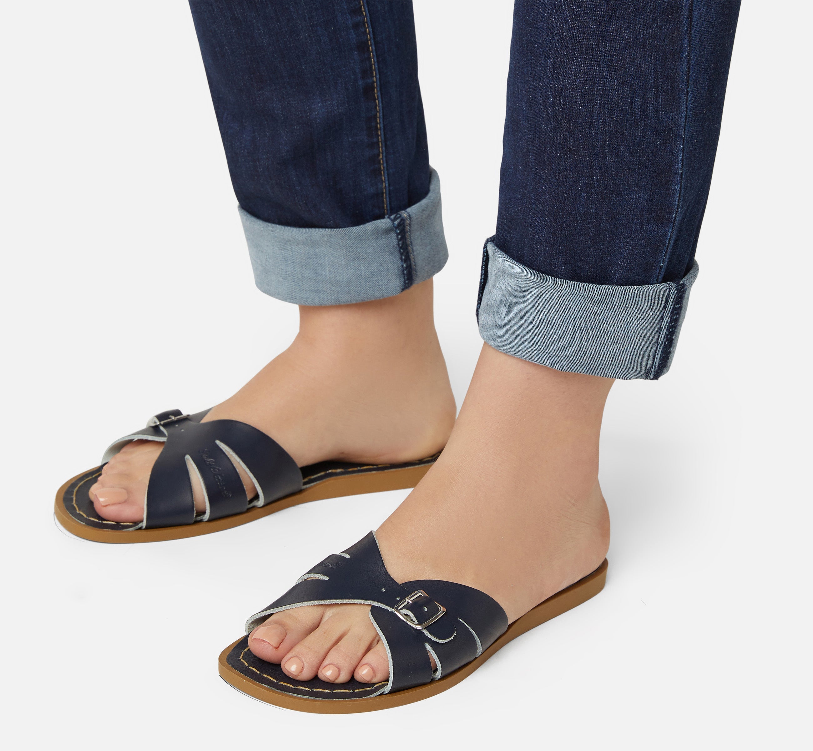 Classic Slide Navy Kids Sandal - Salt-Water Sandals Asia
