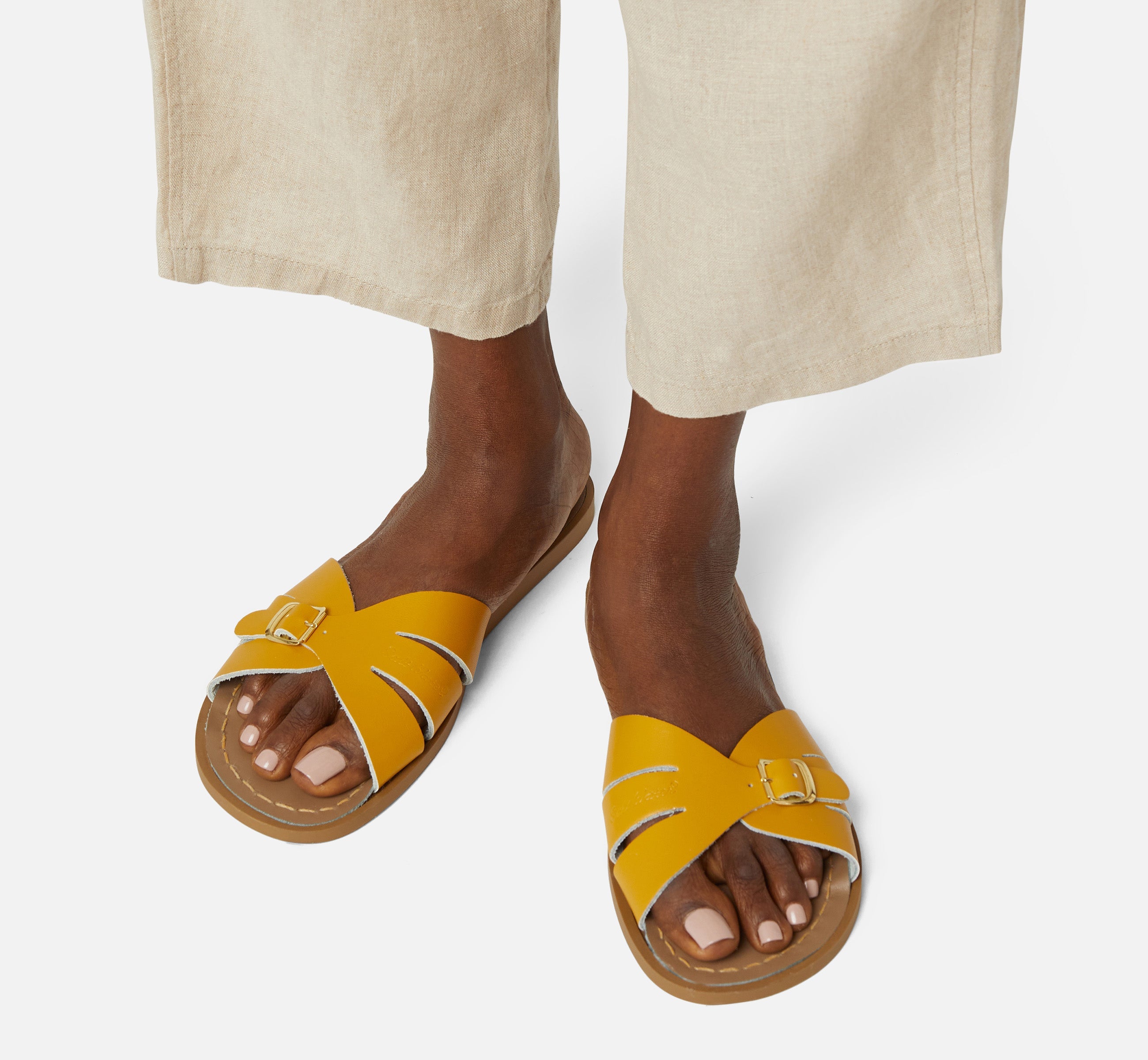 Classic Slide Mustard Kids Sandal - Salt-Water Sandals Asia