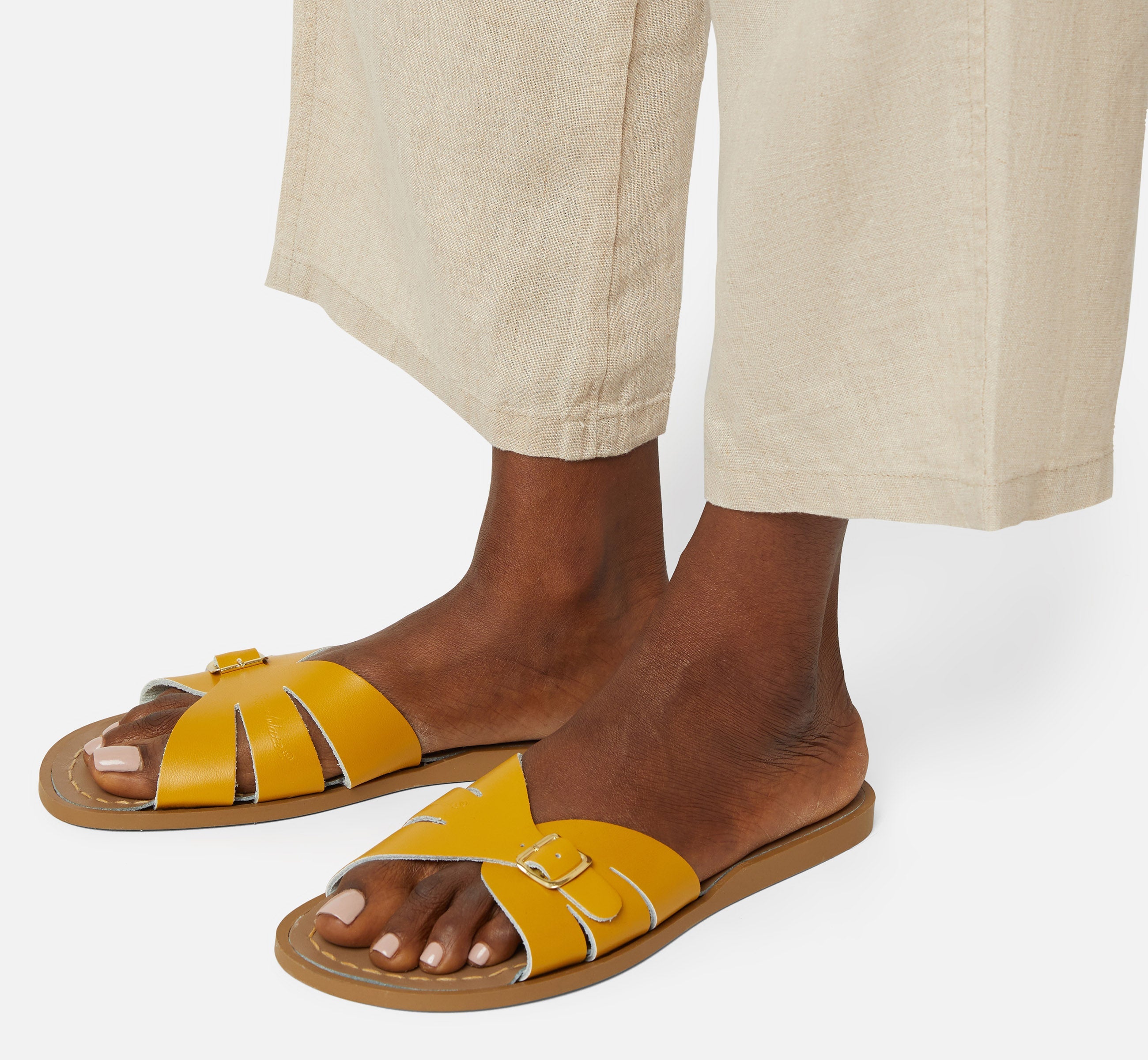 Classic Slide Mustard Kids Sandal - Salt-Water Sandals Asia