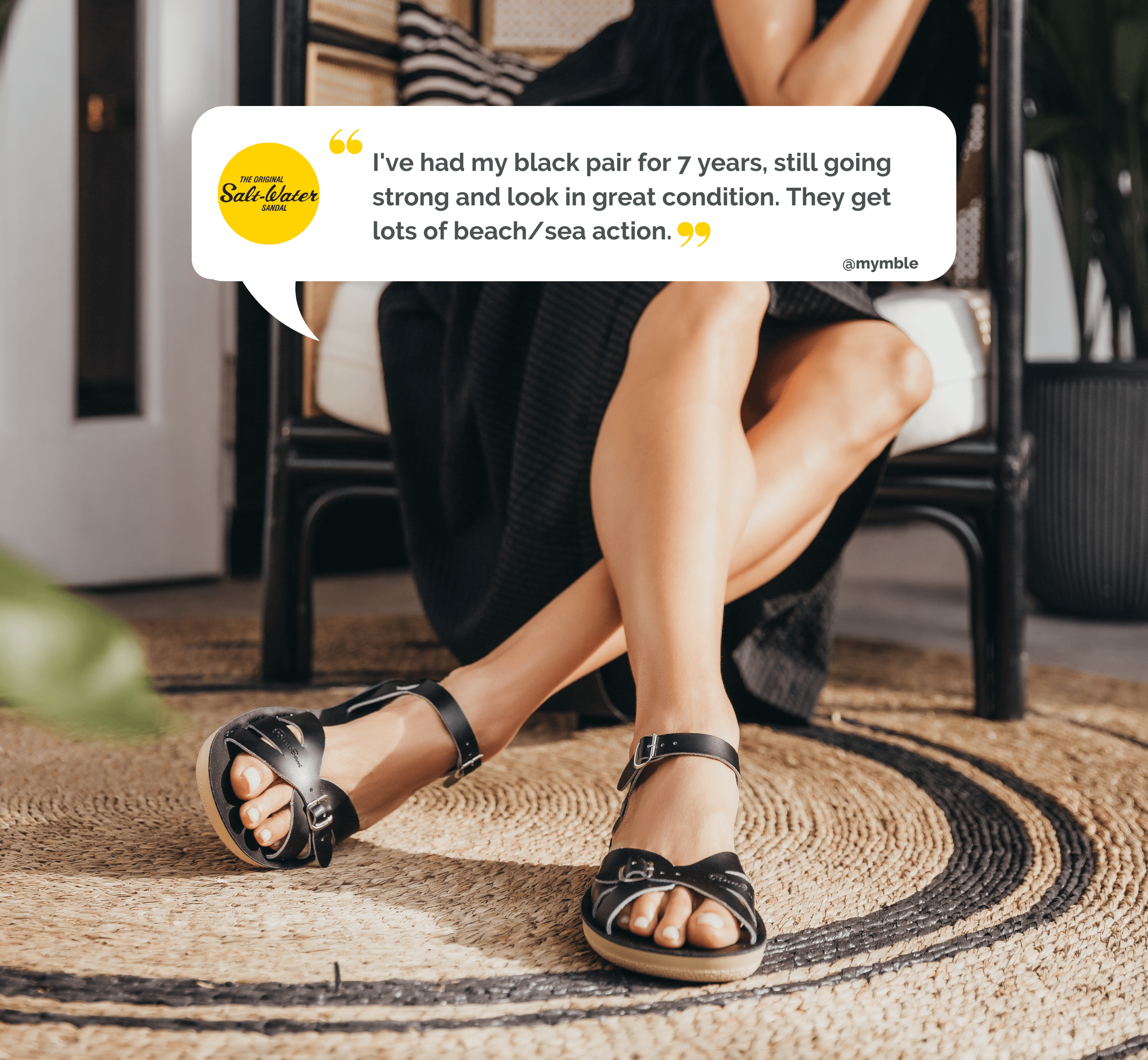 Boardwalk Black Womens Sandal - Salt-Water Sandals Asia