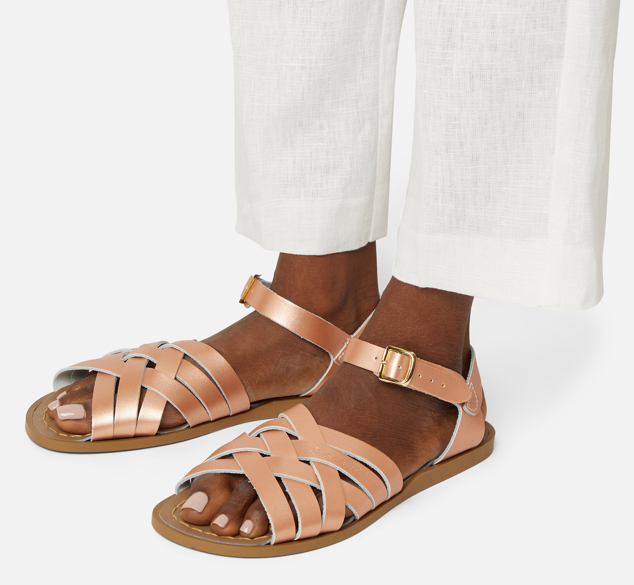 Retro Rose Gold Womens Sandal