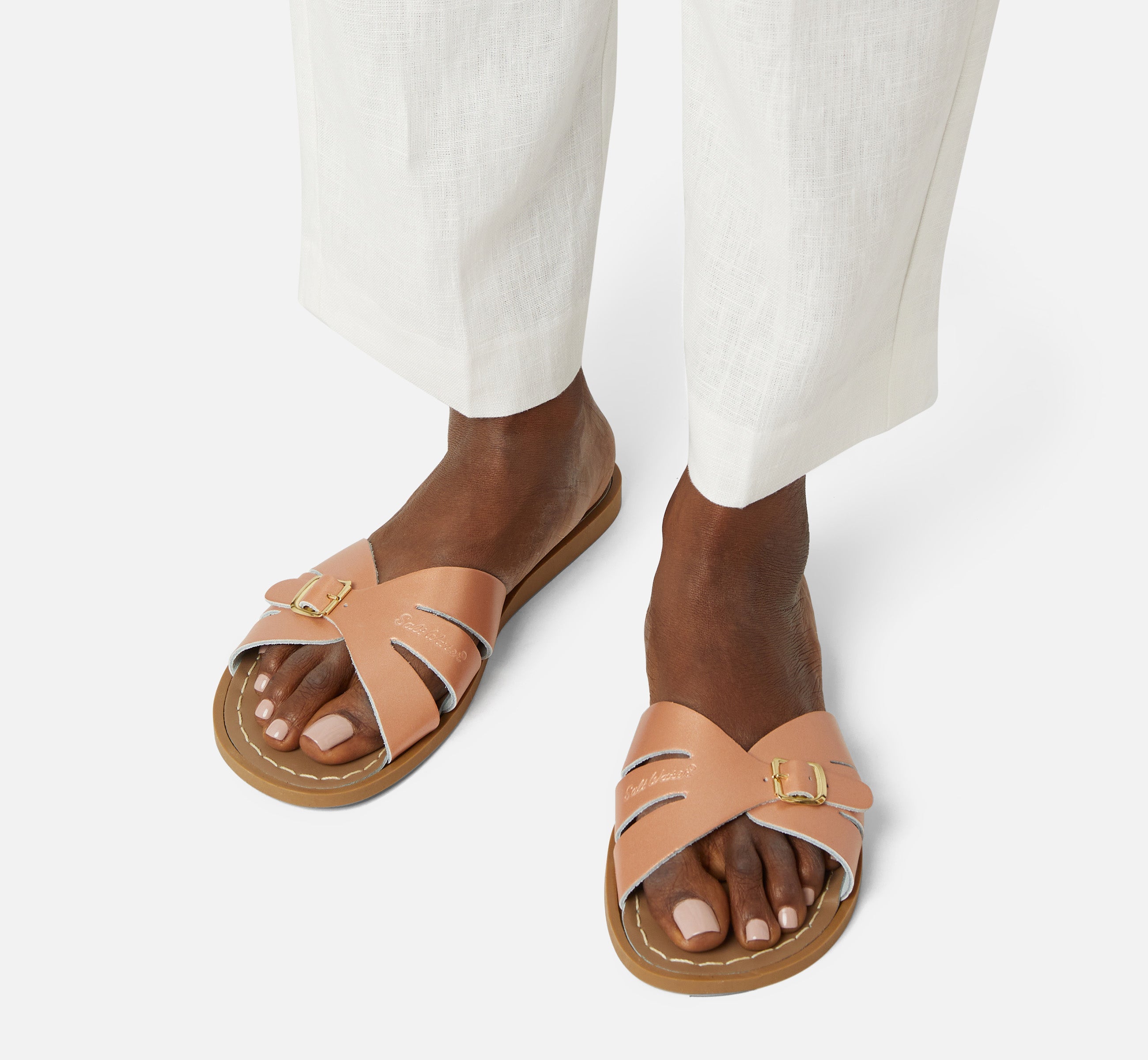 Classic Slide Rose Gold Womens Sandal