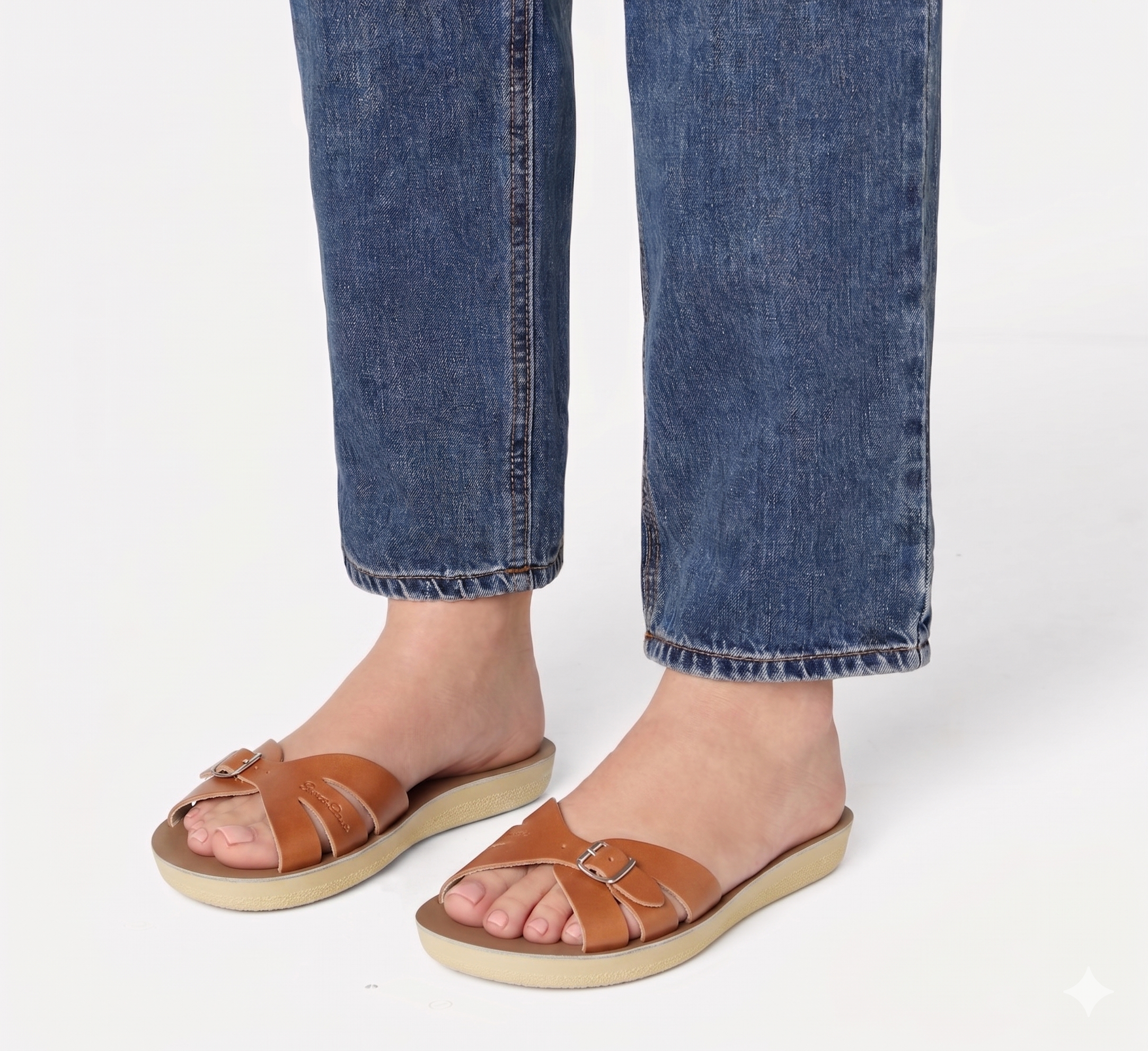 Boardwalk Slide Tan Womens Sandal - Salt-Water Sandals Asia